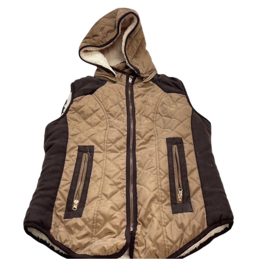 CI Sono Brown Super Soft Vest - Hood, Zipper -